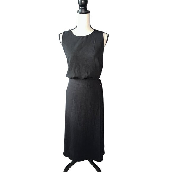 NWT Nine West Black Dress Sleeveless Belted Midi Lightweight Size XXL - Picture 3 of 5